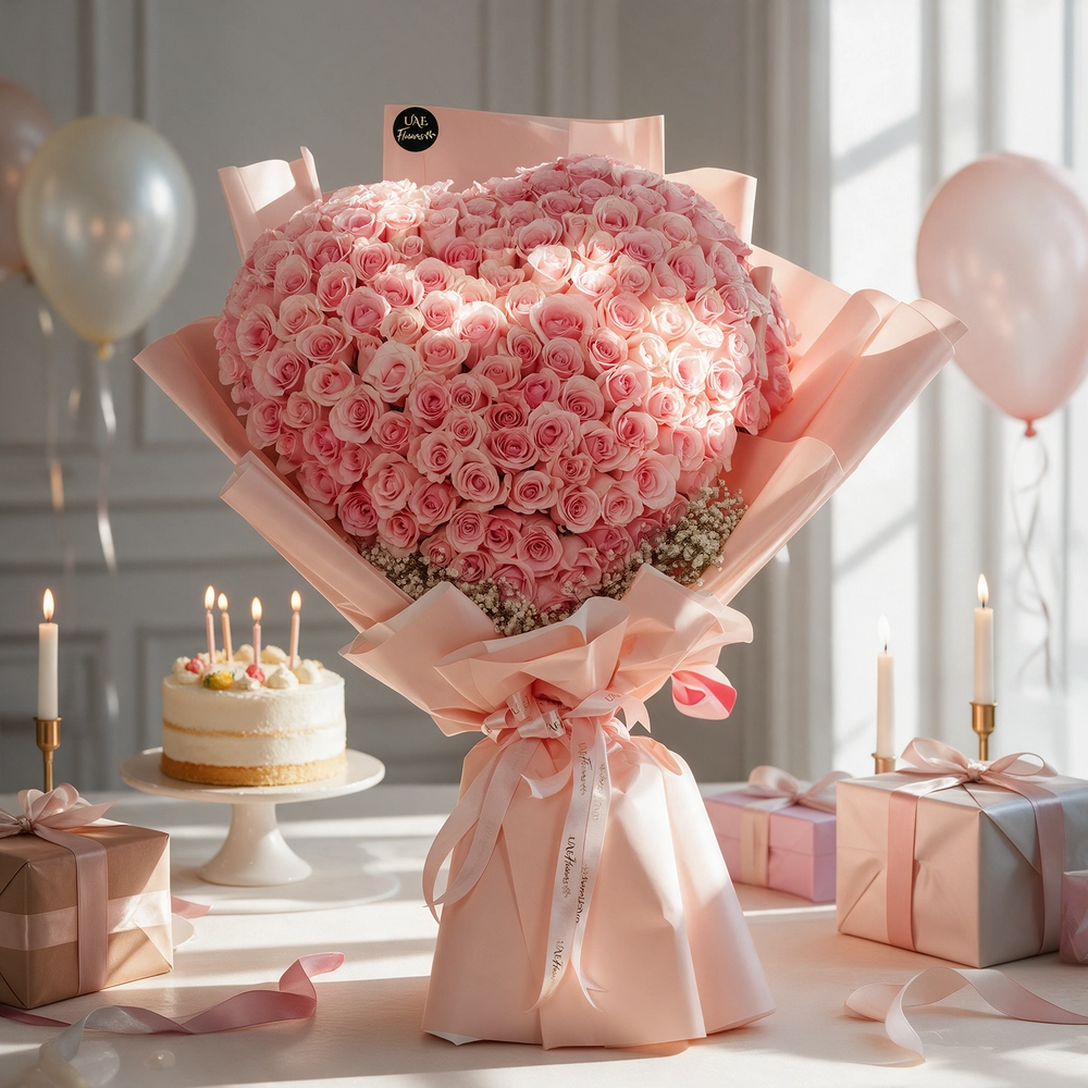 120 pink roses