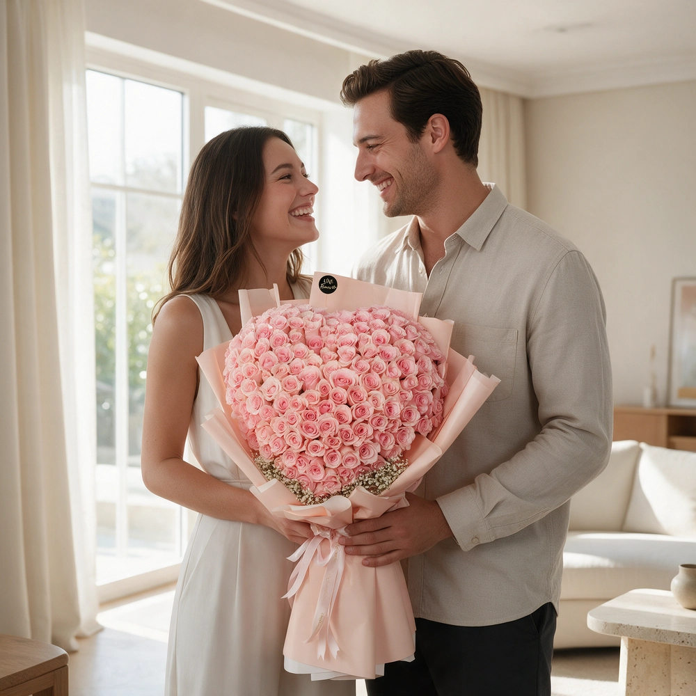 120 pink roses