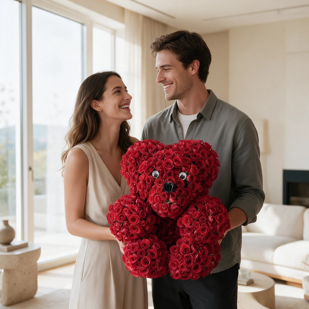 Teddy of Red Spray Roses